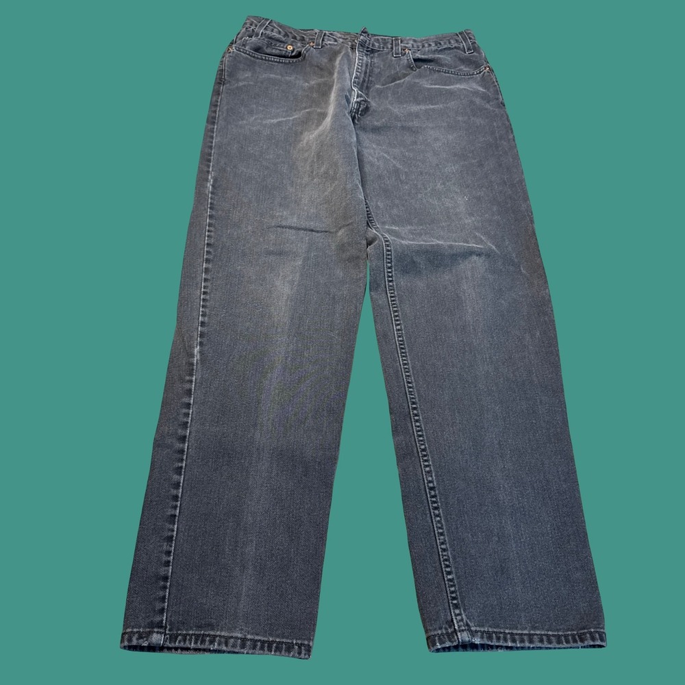 Levis 550 Jeans Mens 38x34 Black Denim Relaxed Fit Straight Leg Vintage Y2k